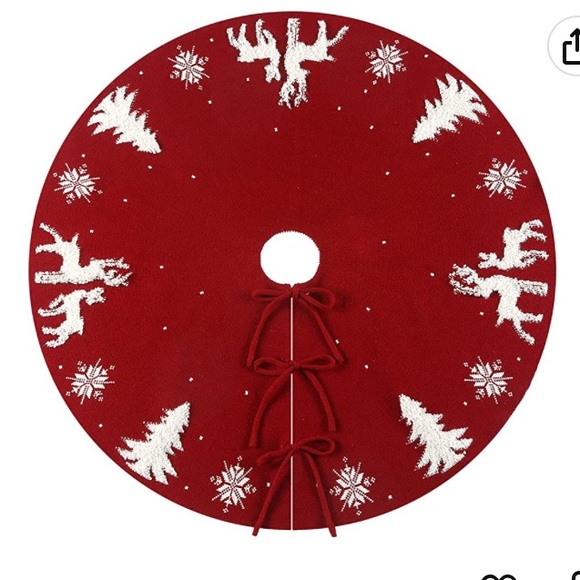 Sattiyrch Knit Christmas Tree Skirt,Luxury Cable Knitted Thick Rustic Xmas - Picture 3 of 8